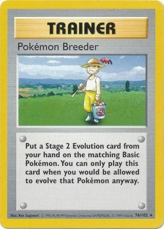 Pokemon Breeder (76/102) [Base Set Shadowless Unlimited] | Dragon's Lair Comics and Fantasy Houston TX