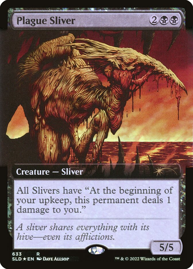 Plague Sliver (Extended Art) (Step-and-Compleat Foil) [Secret Lair Drop Promos] | Dragon's Lair Comics and Fantasy Houston TX