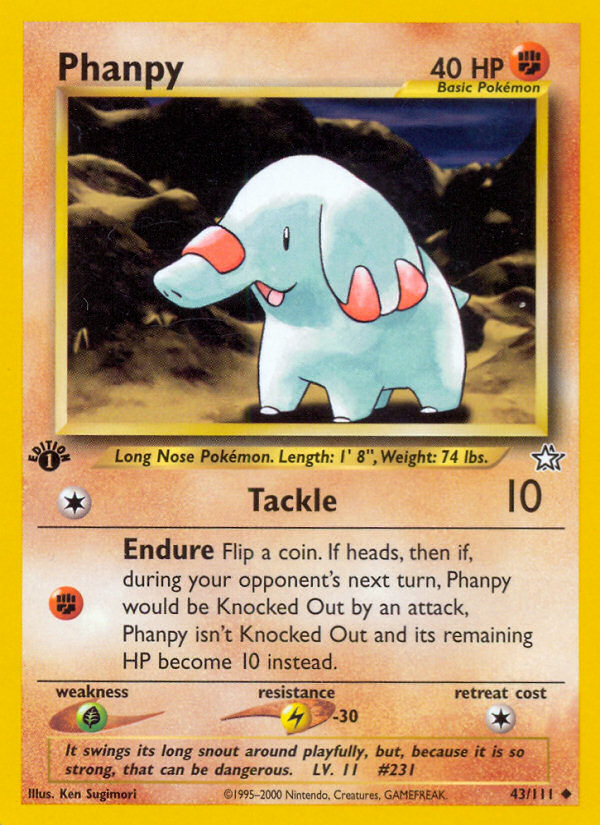 Phanpy (43/111) [Neo Genesis 1st Edition] | Dragon's Lair Comics and Fantasy Houston TX