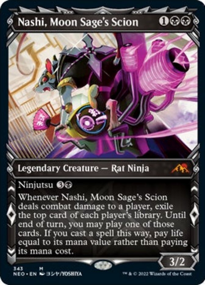 Nashi, Moon Sage's Scion (Showcase Ninja) [Kamigawa: Neon Dynasty] | Dragon's Lair Comics and Fantasy Houston TX