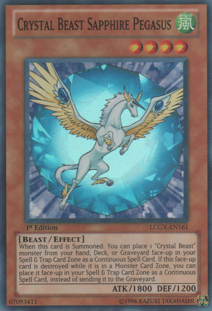 Crystal Beast Sapphire Pegasus [LCGX-EN161] Super Rare | Dragon's Lair Comics and Fantasy Houston TX