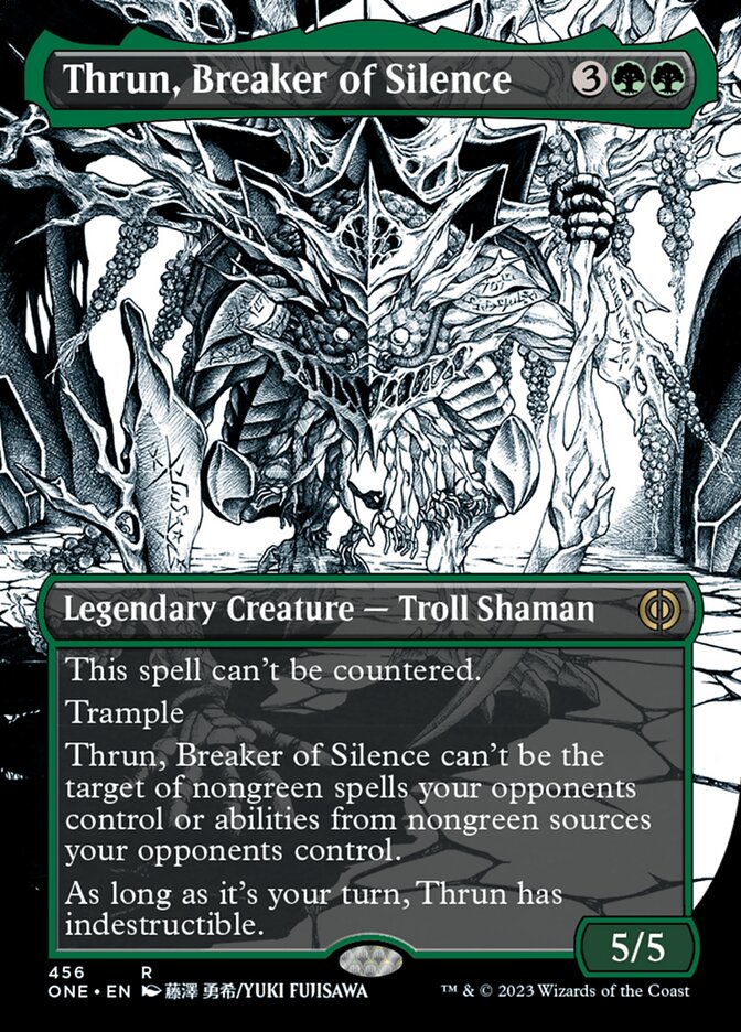 Thrun, Breaker of Silence (Borderless Manga Step-and-Compleat Foil) [Phyrexia: All Will Be One] | Dragon's Lair Comics and Fantasy Houston TX