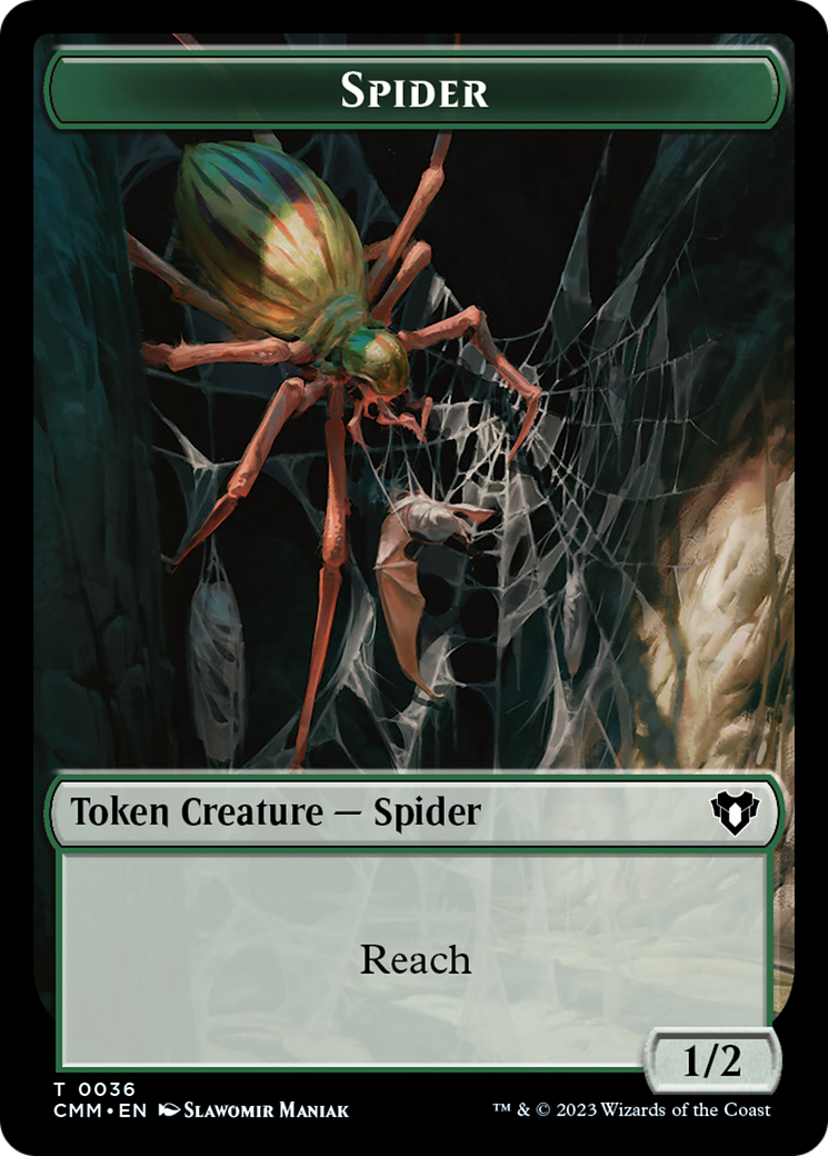 Wurm // Spider Double-Sided Token [Commander Masters Tokens] | Dragon's Lair Comics and Fantasy Houston TX