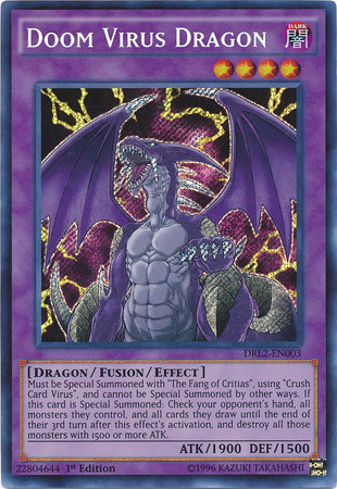 Doom Virus Dragon [DRL2-EN003] Secret Rare | Dragon's Lair Comics and Fantasy Houston TX