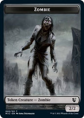 Zombie // Zombie Double-Sided Token (005 MIC/005 MID) [Innistrad: Midnight Hunt Commander Tokens] | Dragon's Lair Comics and Fantasy Houston TX