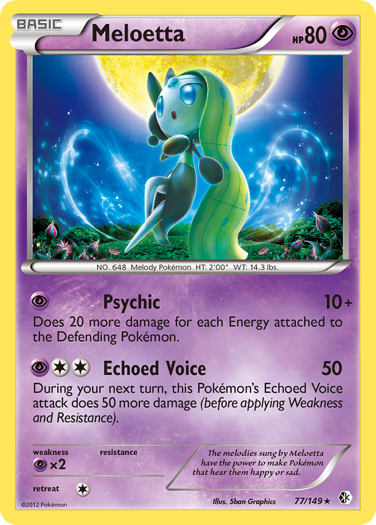 Meloetta (77/149) (Theme Deck Exclusive) [Black & White: Boundaries Crossed] | Dragon's Lair Comics and Fantasy Houston TX