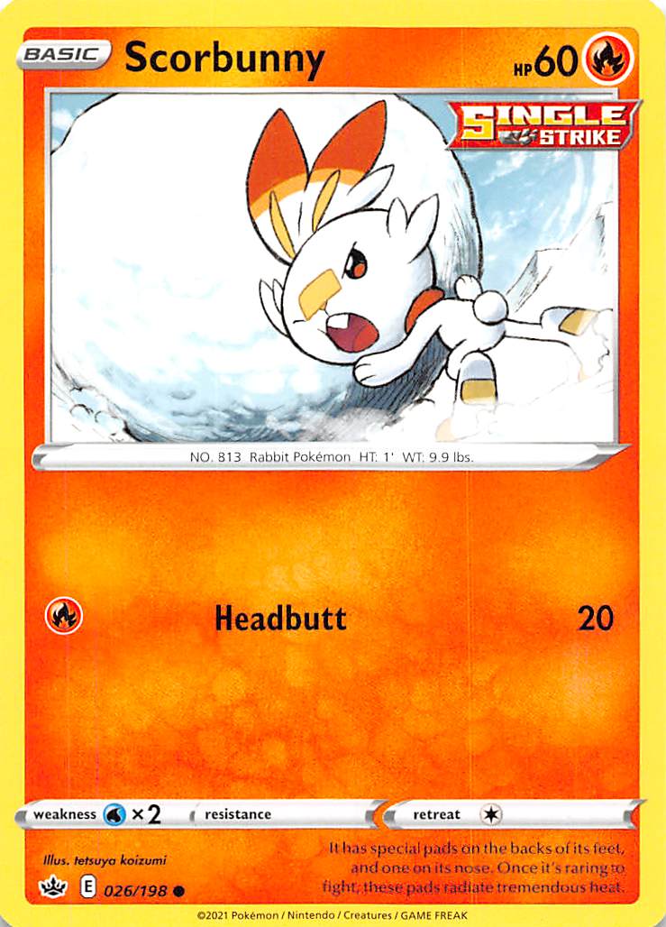 Scorbunny (026/198) [Sword & Shield: Chilling Reign] | Dragon's Lair Comics and Fantasy Houston TX