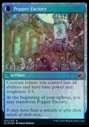 Poppet Stitcher // Poppet Factory [Innistrad: Midnight Hunt Prerelease Promos] | Dragon's Lair Comics and Fantasy Houston TX