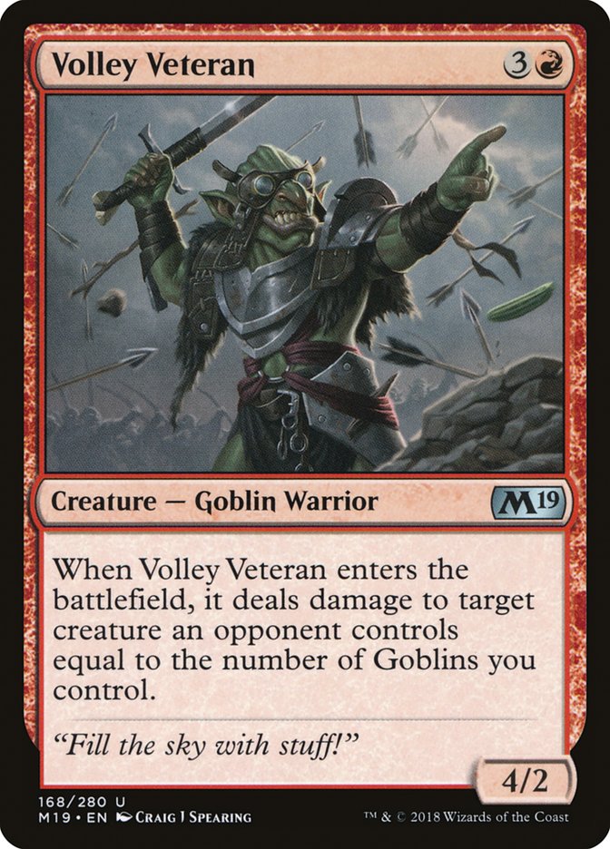 Volley Veteran [Core Set 2019] | Dragon's Lair Comics and Fantasy Houston TX