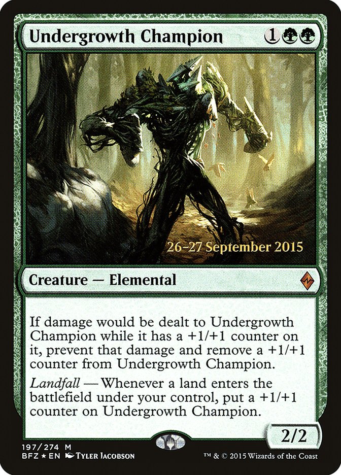 Undergrowth Champion [Battle for Zendikar Prerelease Promos] | Dragon's Lair Comics and Fantasy Houston TX