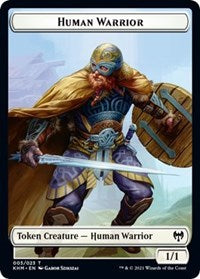 Human Warrior // Spirit Double-Sided Token [Kaldheim Tokens] | Dragon's Lair Comics and Fantasy Houston TX