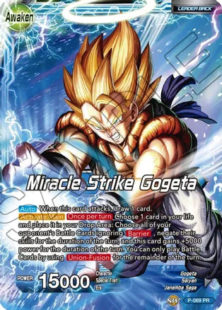 Son Goku & Vegeta // Miracle Strike Gogeta (P-069) [Mythic Booster] | Dragon's Lair Comics and Fantasy Houston TX