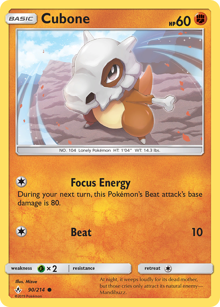 Cubone (90/214) [Sun & Moon: Unbroken Bonds] | Dragon's Lair Comics and Fantasy Houston TX