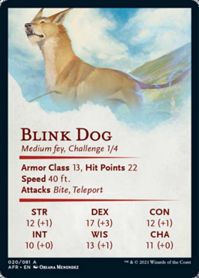 Blink Dog Art Card [Dungeons & Dragons: Adventures in the Forgotten Realms Art Series] | Dragon's Lair Comics and Fantasy Houston TX