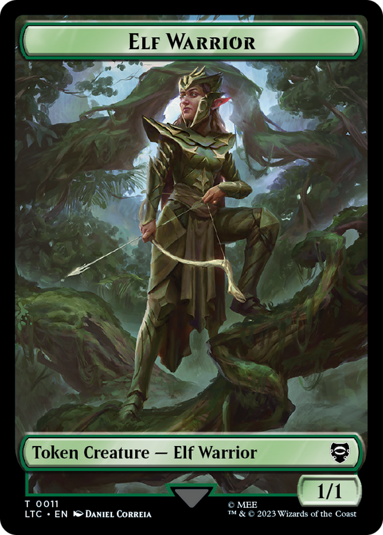 Elf Warrior // Insect Double Sided Token [The Lord of the Rings: Tales of Middle-Earth Commander Tokens] | Dragon's Lair Comics and Fantasy Houston TX