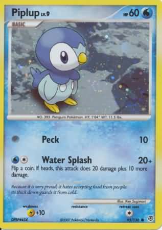 Piplup (93/130) (Cosmos Holo) [Diamond & Pearl: Base Set] | Dragon's Lair Comics and Fantasy Houston TX