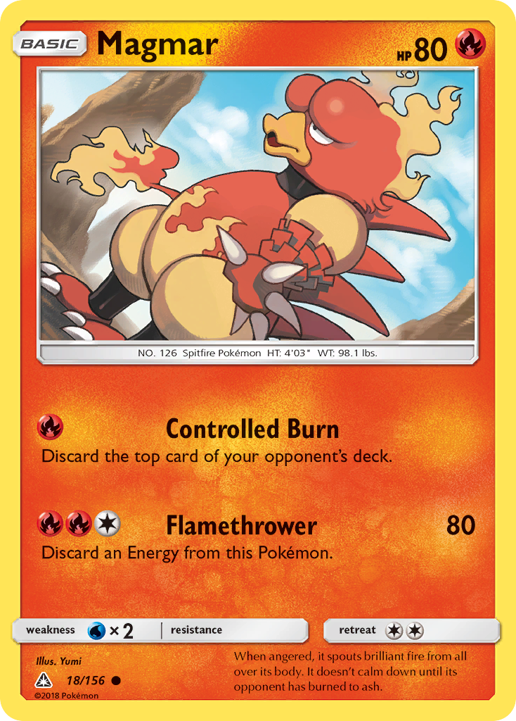 Magmar (18/156) [Sun & Moon: Ultra Prism] | Dragon's Lair Comics and Fantasy Houston TX