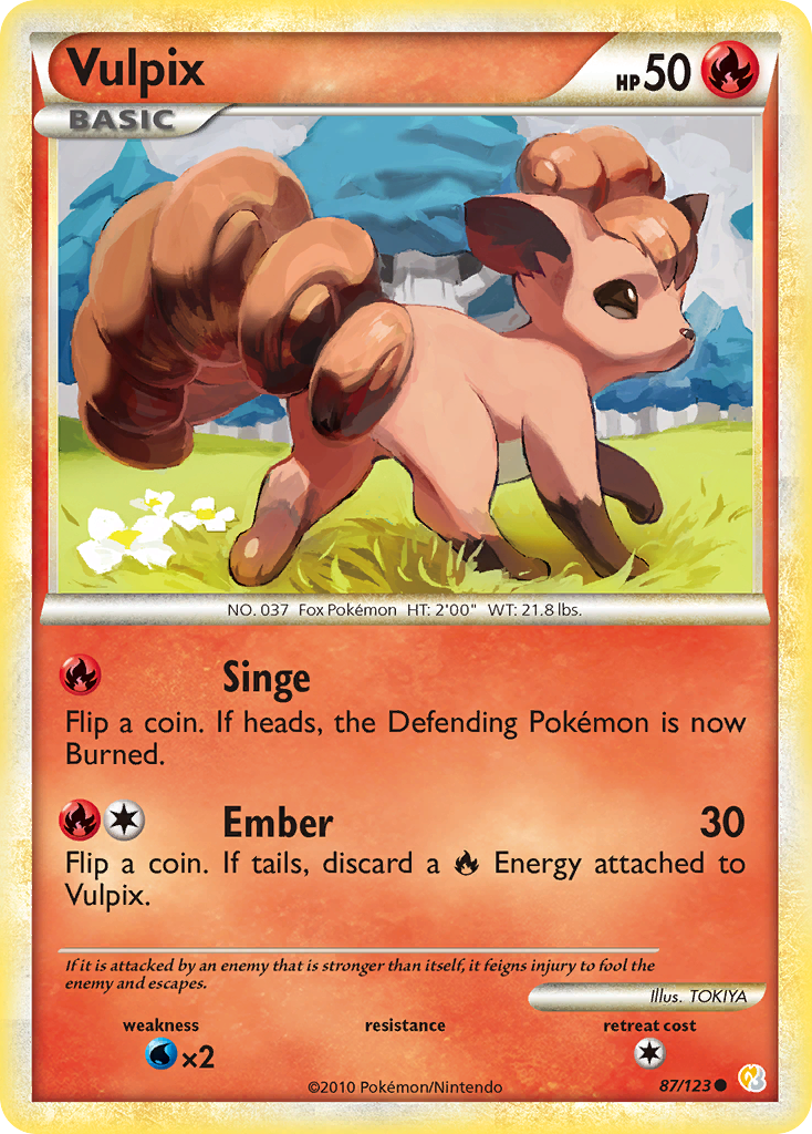 Vulpix (87/123) [HeartGold & SoulSilver: Base Set] | Dragon's Lair Comics and Fantasy Houston TX