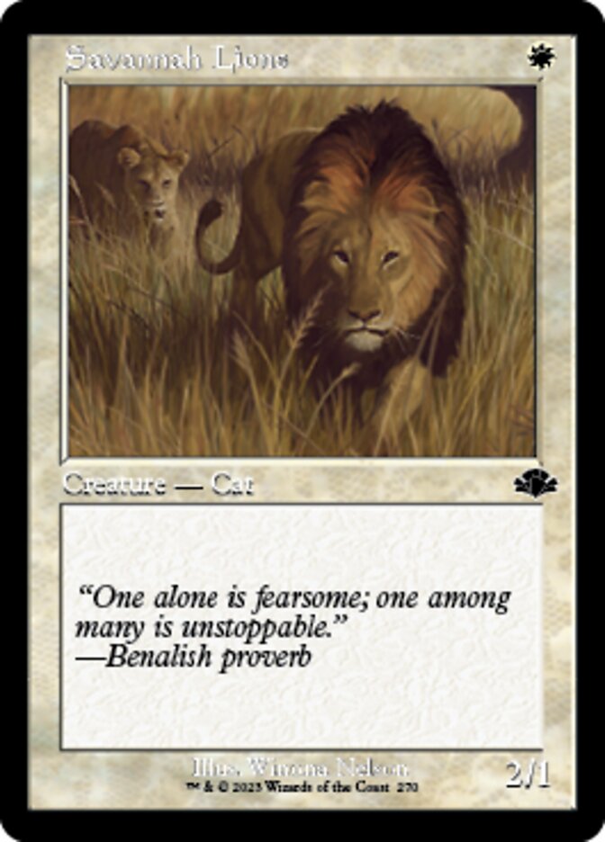 Savannah Lions (Retro) [Dominaria Remastered] | Dragon's Lair Comics and Fantasy Houston TX