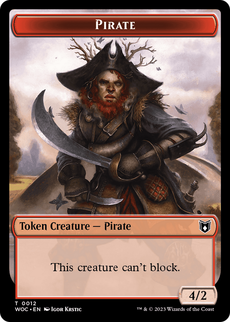 Pirate // Human Double-Sided Token [Wilds of Eldraine Commander Tokens] | Dragon's Lair Comics and Fantasy Houston TX