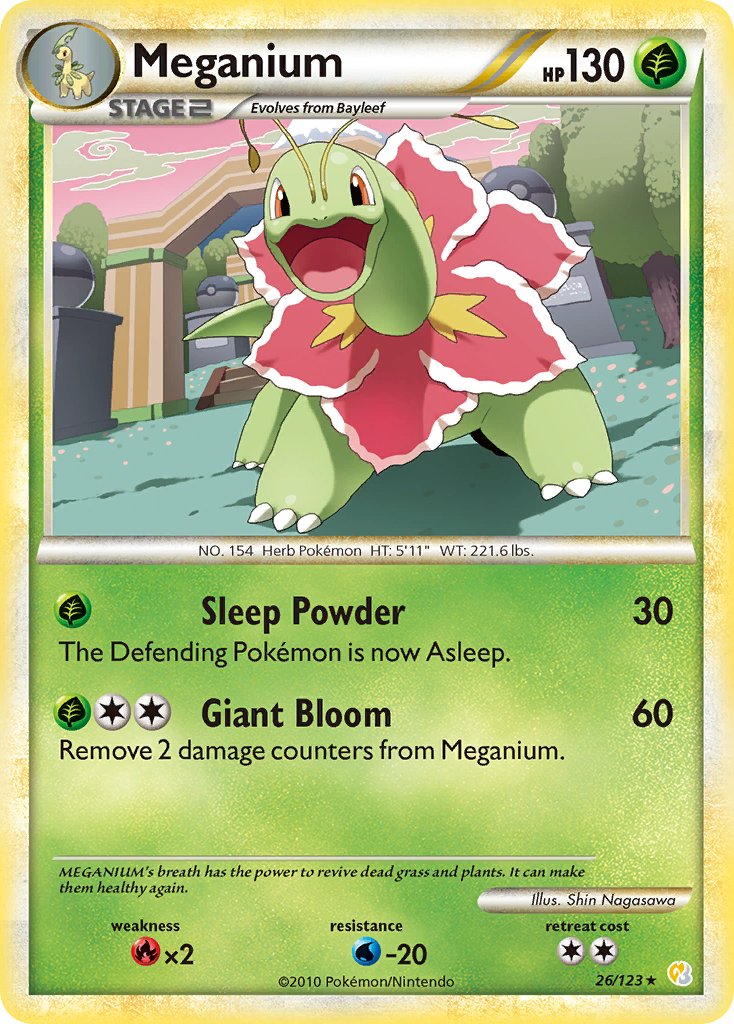 Meganium (26/123) (Theme Deck Exclusive) [HeartGold & SoulSilver: Base Set] | Dragon's Lair Comics and Fantasy Houston TX