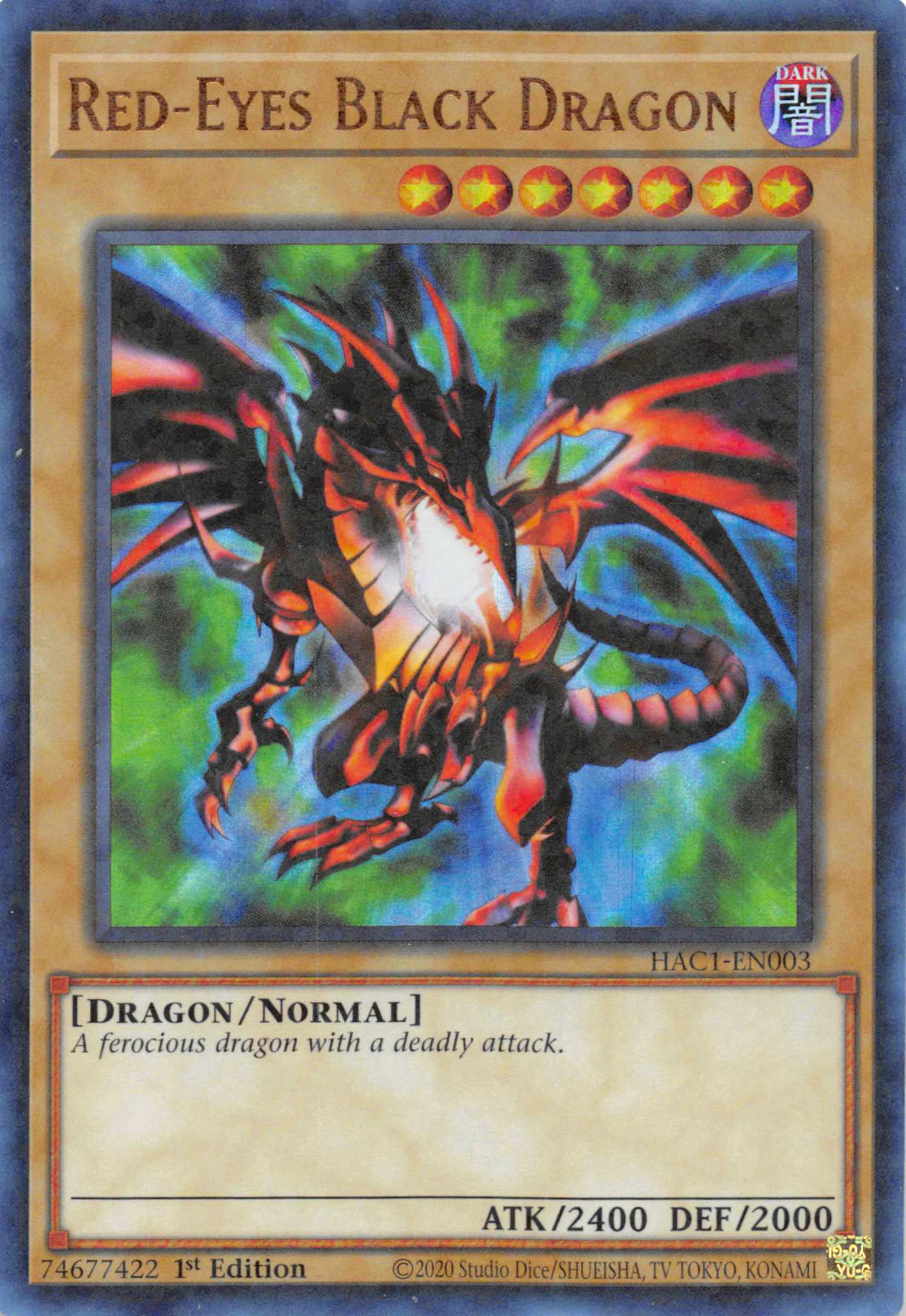 Red-Eyes Black Dragon (Duel Terminal) [HAC1-EN003] Parallel Rare | Dragon's Lair Comics and Fantasy Houston TX