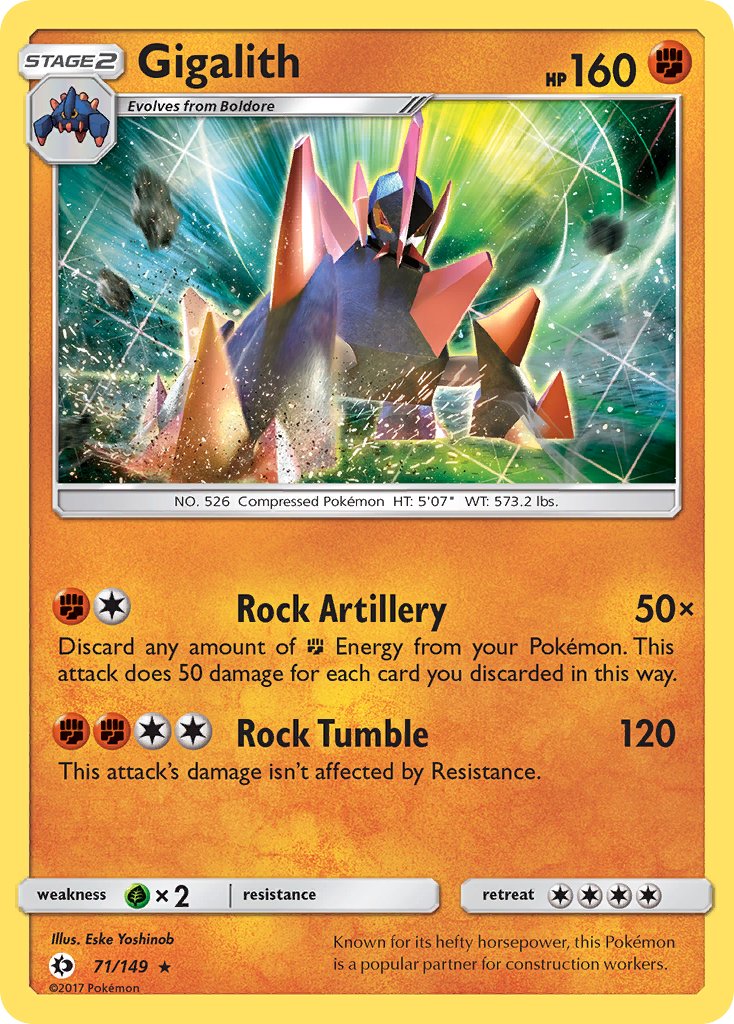 Gigalith (71/149) (Cosmos Holo) (Blister Exclusive) [Sun & Moon: Base Set] | Dragon's Lair Comics and Fantasy Houston TX