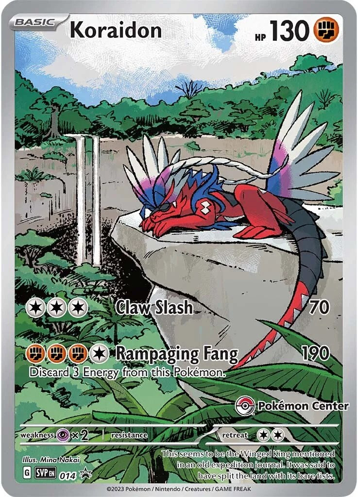 Koraidon (124/198) (Pokemon Center Exclusive) [Scarlet & Violet: Black Star Promos] | Dragon's Lair Comics and Fantasy Houston TX