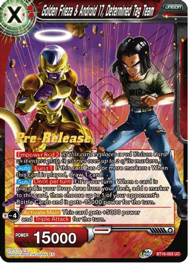 Golden Frieza & Android 17, Determined Tag Team (BT16-003) [Realm of the Gods Prerelease Promos] | Dragon's Lair Comics and Fantasy Houston TX