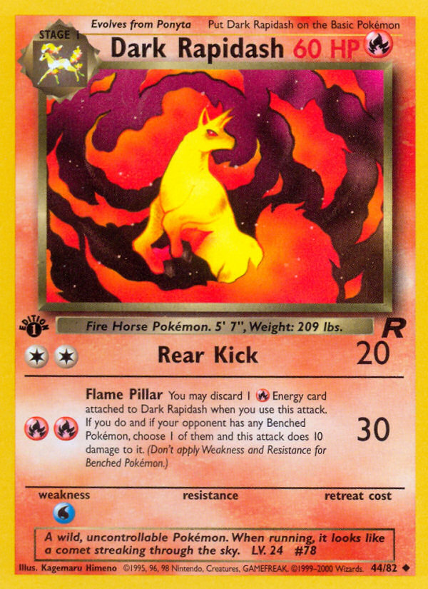 Dark Rapidash (44/82) [Team Rocket 1st Edition] | Dragon's Lair Comics and Fantasy Houston TX