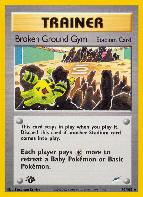 Broken Ground Gym (92/105) [Neo Destiny 1st Edition] | Dragon's Lair Comics and Fantasy Houston TX