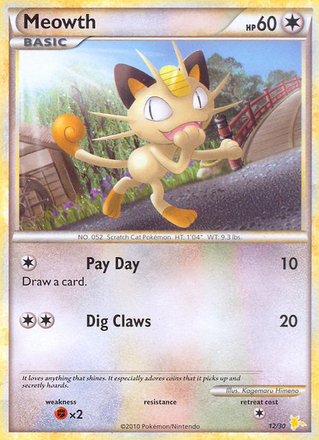 Meowth (12/30) [HeartGold & SoulSilver: Trainer Kit - Raichu] | Dragon's Lair Comics and Fantasy Houston TX