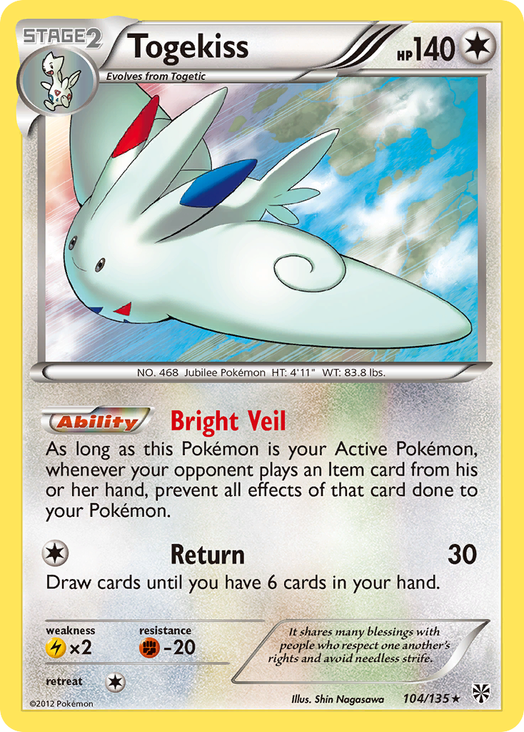 Togekiss (104/135) [Black & White: Plasma Storm] | Dragon's Lair Comics and Fantasy Houston TX