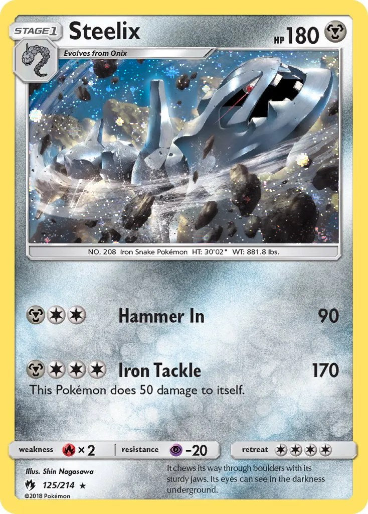 Steelix (125/214) (Cosmos Holo) [Sun & Moon: Lost Thunder] | Dragon's Lair Comics and Fantasy Houston TX