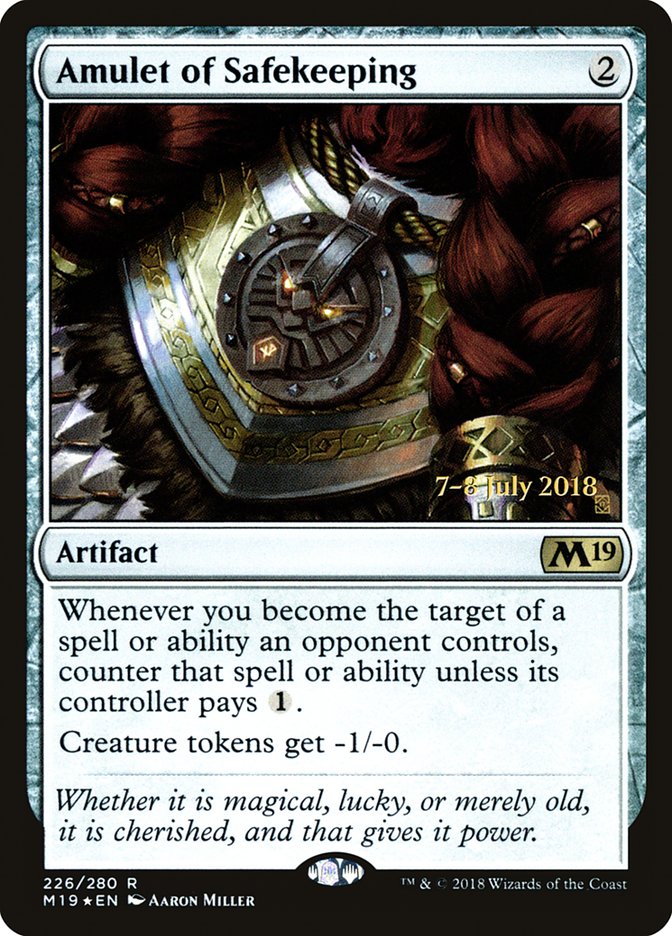 Amulet of Safekeeping [Core Set 2019 Prerelease Promos] | Dragon's Lair Comics and Fantasy Houston TX