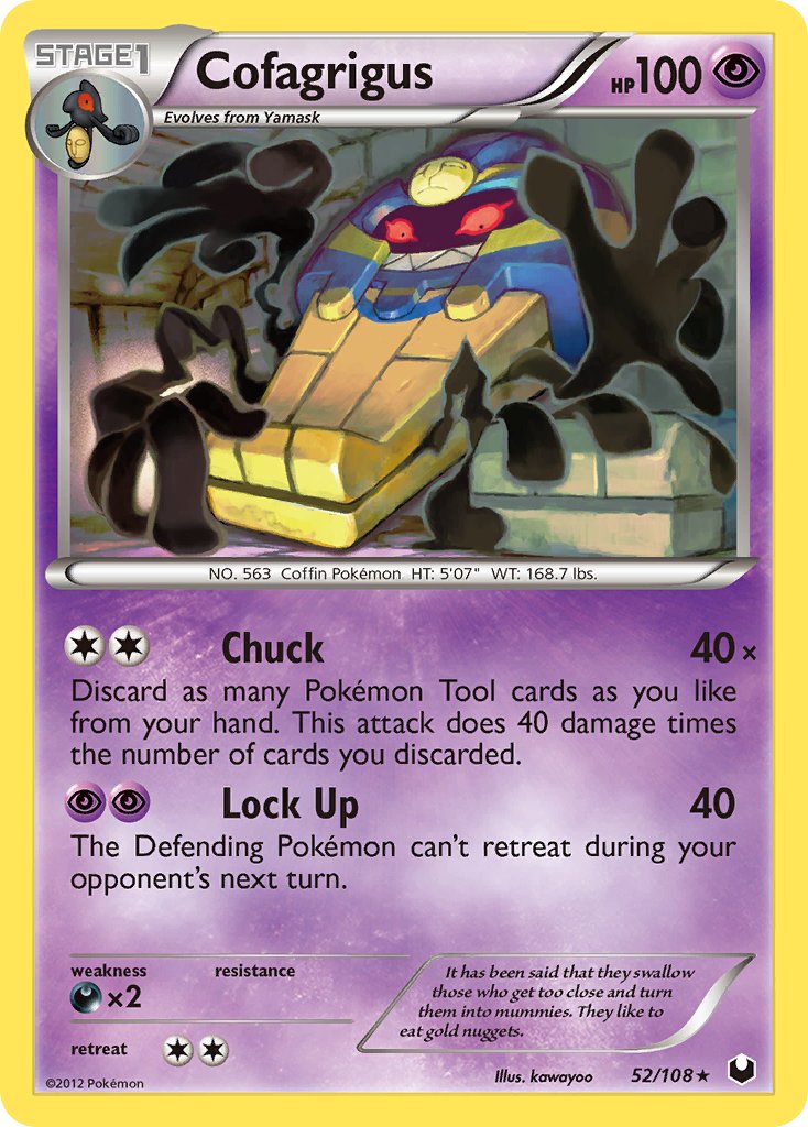 Cofagrigus (52/108) (Cracked Ice Holo) (Theme Deck Exclusive) [Black & White: Dark Explorers] | Dragon's Lair Comics and Fantasy Houston TX