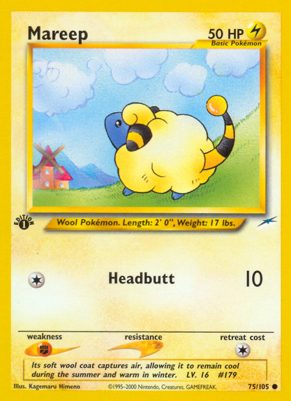 Mareep (75/105) [Neo Destiny 1st Edition] | Dragon's Lair Comics and Fantasy Houston TX