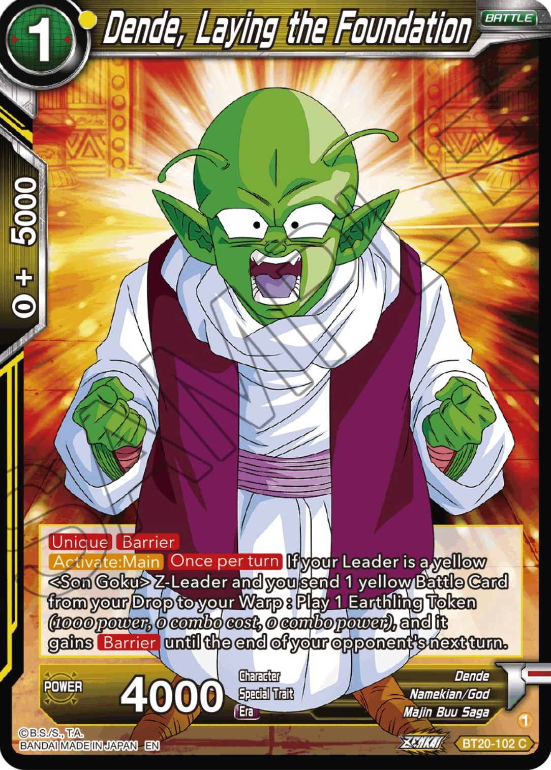 Dende, Laying the Foundation (BT20-102) [Power Absorbed] | Dragon's Lair Comics and Fantasy Houston TX