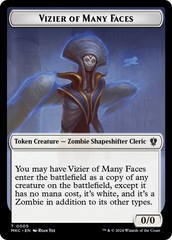 Vizier of Many Faces // Zombie Double-Sided Token [Murders at Karlov Manor Commander Tokens] | Dragon's Lair Comics and Fantasy Houston TX