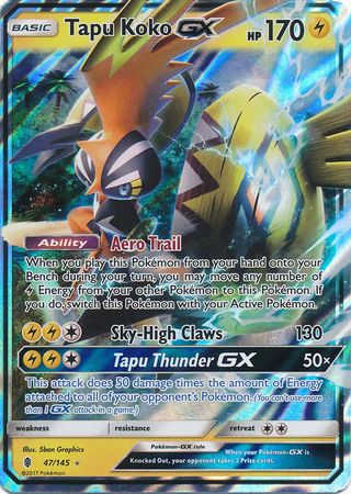 Tapu Koko GX (47/145) (Jumbo Card) [Sun & Moon: Guardians Rising] | Dragon's Lair Comics and Fantasy Houston TX