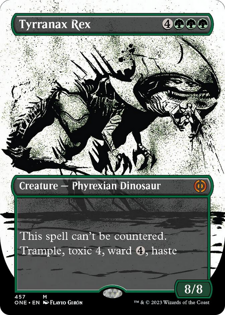 Tyrranax Rex (Borderless Ichor Step-and-Compleat Foil) [Phyrexia: All Will Be One] | Dragon's Lair Comics and Fantasy Houston TX