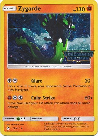 Zygarde (72/131) (Cosmos Holo) [Sun & Moon: Forbidden Light] | Dragon's Lair Comics and Fantasy Houston TX