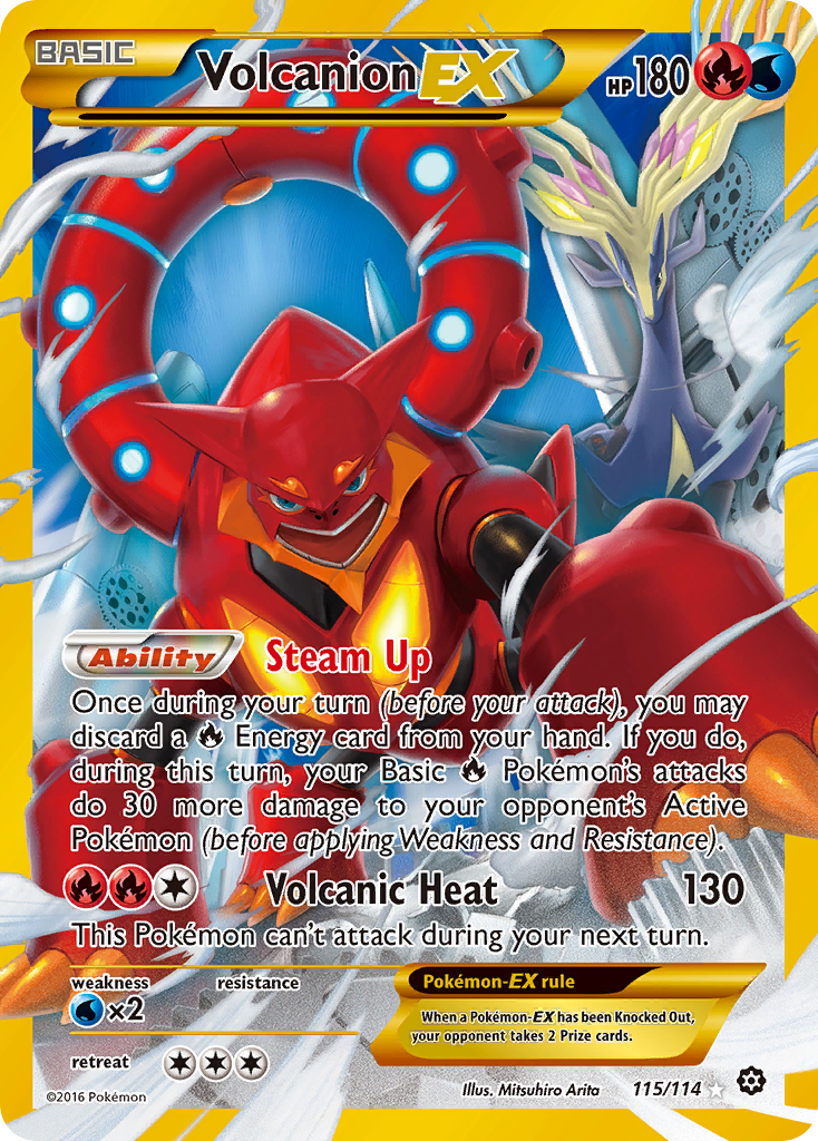 Volcanion EX (115/114) [XY: Steam Siege] | Dragon's Lair Comics and Fantasy Houston TX