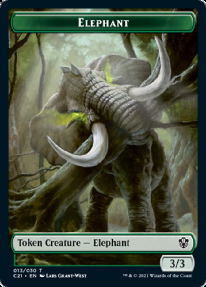 Frog Lizard // Elephant Double-Sided Token [Commander 2021 Tokens] | Dragon's Lair Comics and Fantasy Houston TX