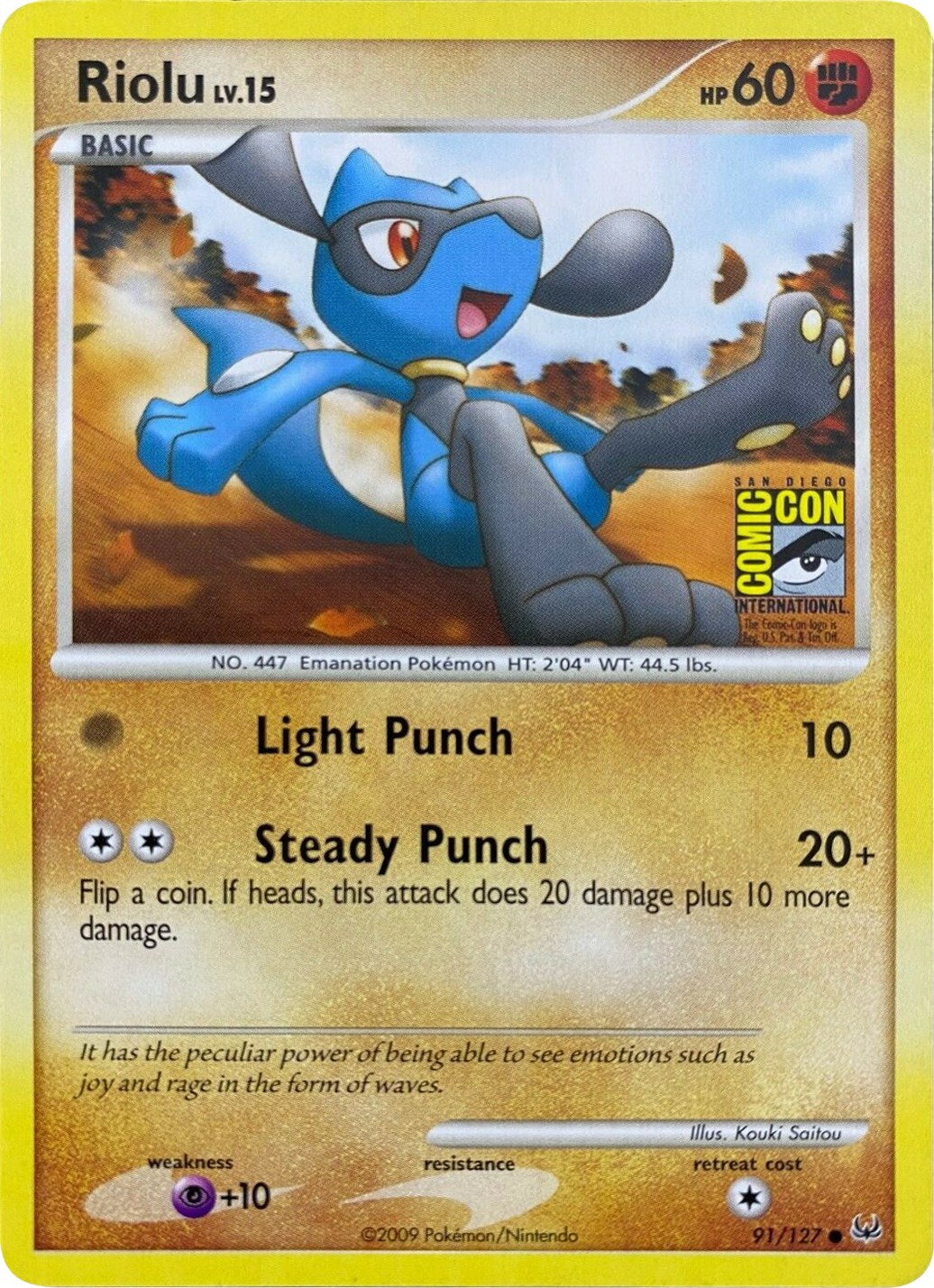 Riolu (91/127) (SDCC 2009) [Platinum: Base Set] | Dragon's Lair Comics and Fantasy Houston TX