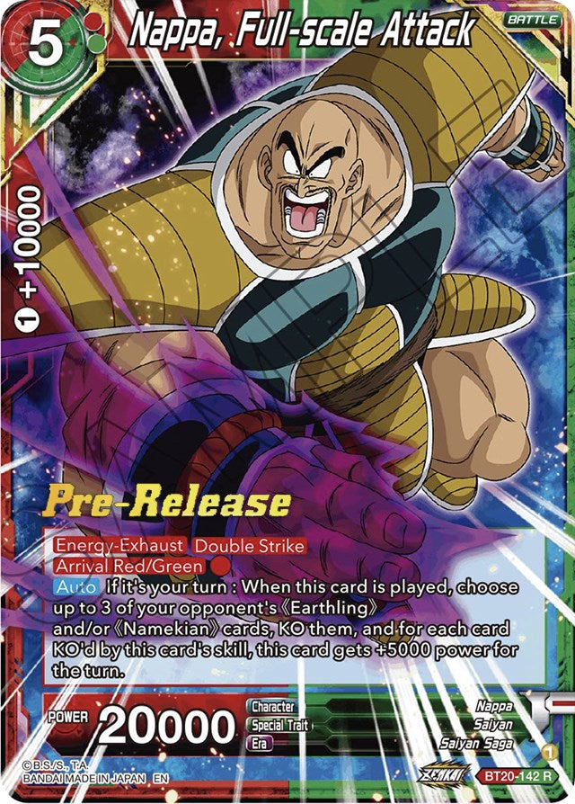 Nappa, Full-scale Attack (BT20-142) [Power Absorbed Prerelease Promos] | Dragon's Lair Comics and Fantasy Houston TX