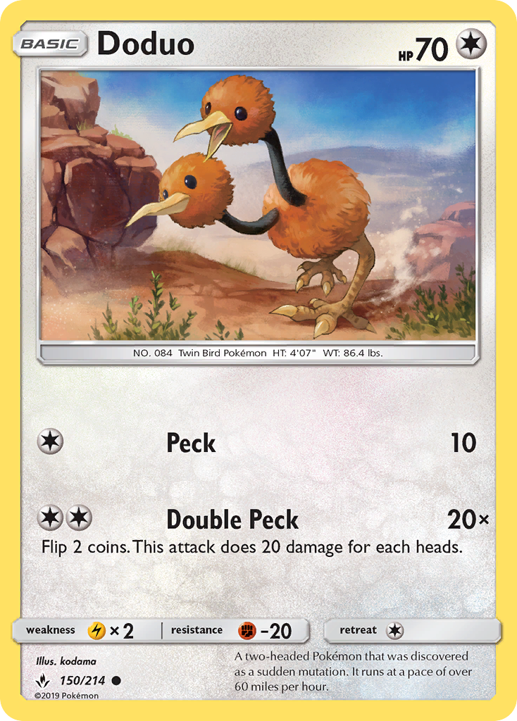 Doduo (150/214) [Sun & Moon: Unbroken Bonds] | Dragon's Lair Comics and Fantasy Houston TX