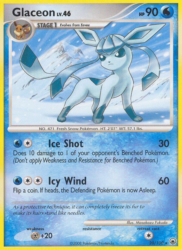 Glaceon (20/100) (Theme Deck Exclusive) [Diamond & Pearl: Majestic Dawn] | Dragon's Lair Comics and Fantasy Houston TX