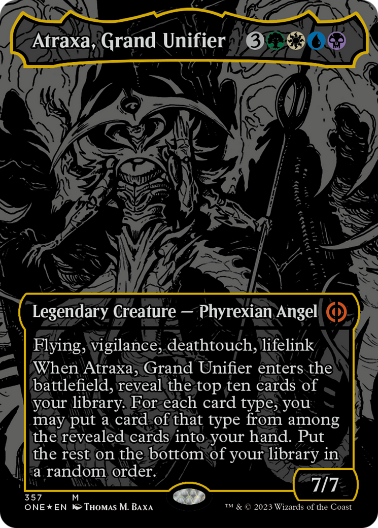 Atraxa, Grand Unifier (Oil Slick Raised Foil) [Phyrexia: All Will Be One] | Dragon's Lair Comics and Fantasy Houston TX