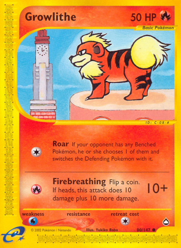 Growlithe (80/147) [Aquapolis] | Dragon's Lair Comics and Fantasy Houston TX